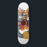 Cool Orange Black Dragon Skateboard<br><div class="desc">Carte de skateboard de dragon d'art asiatique audacieuse personnalisée avec vos initiales au milieu.</div>