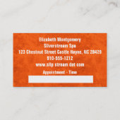 Cool Orange Daisy Spa Carte de visite de rendez-vo (Dos)