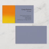 Cool orange élégant Gris gris Carte de visite simp (Devant / Derrière)