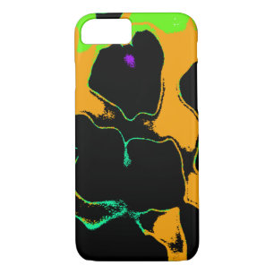 Cool Orange et noir Exotic Print iPhone 7 Coque