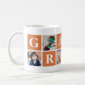 Cool Orange Photo Collage Granny Mugs (Gauche)