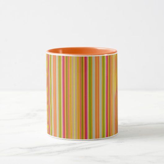 Cool Orange Vertical Stripes Mug (Centre)