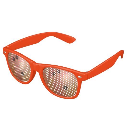 Cool Oranje Bowling Ball Party Shades Retro Zonnebril (Gekanteld)
