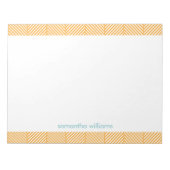 Cool Oranje Herringbone Pattern Notitieblok (Voorkant)