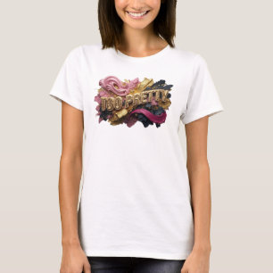 Cool Oranje TEKSTKUNST 3D TOO PRETTY T-shirt