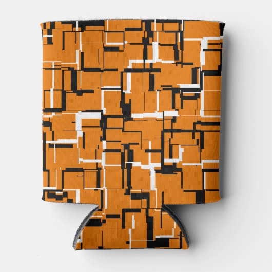 COOL Oranje zwart wit Blikjeskoeler (Voorkant)