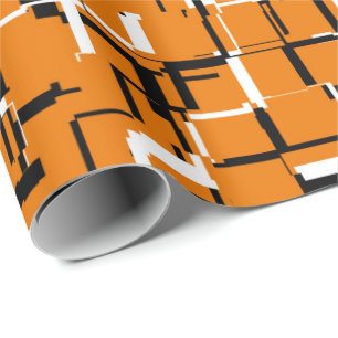 COOL Oranje zwart wit Cadeaupapier