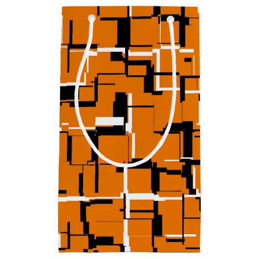 COOL Oranje zwart wit Klein Cadeauzakje (Voorkant)