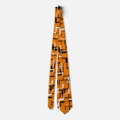 COOL Oranje zwart wit uniek patroon Stropdas (Achterkant)