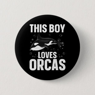 Cool orca ontwerp voor jongens Kinder Mannen Zee o Ronde Button 5,7 Cm
