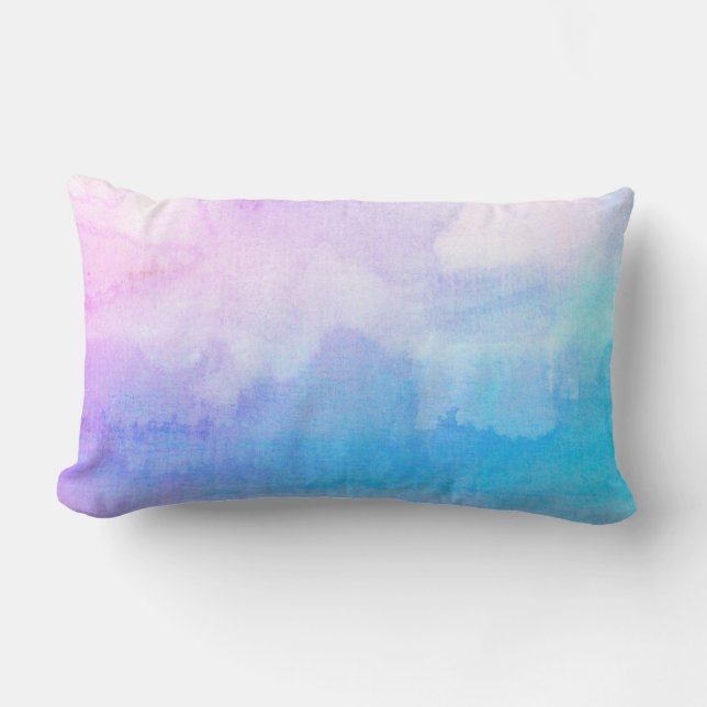 cool oreiller abstrait violet et bleu (Recto)