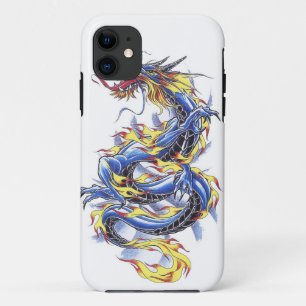 Cool Oriental Blue Dragon tatttoo iPhone 11 Hoesje