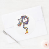 Cool Oriental Blue Water Dragon stijl sticker (Envelop)