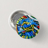Cool Oriental Dragon tattoo Ronde Button 3,2 Cm (Voorkant /achterkant)