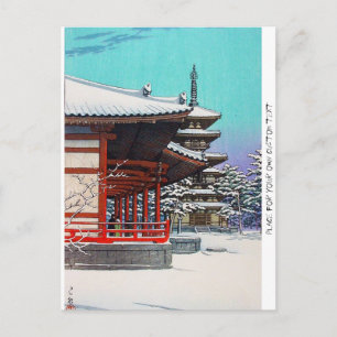 Cool oriental Hasui Kawase japanese winterdorp Briefkaart