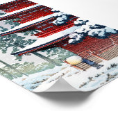 Cool oriental Hasui Kawase Winter-landkunst Poster (Hoek)