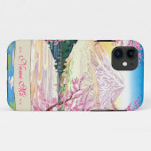 Cool oriental japanese Fuji spring cherry tree Case-Mate iPhone Case (Achterkant (horizontaal))