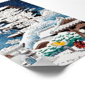 Cool oriental japanese hasui Kawase wintersneeuw Poster (Hoek)