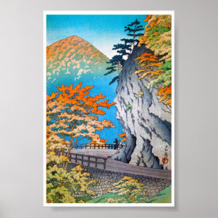 Cool oriental japanese herfstgebergte poster