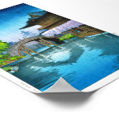 Cool oriental japanese Kameido Shrine Lake rain Poster (Hoek)