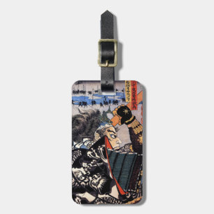 Cool oriental japanese legendarische krijger samur bagagelabel