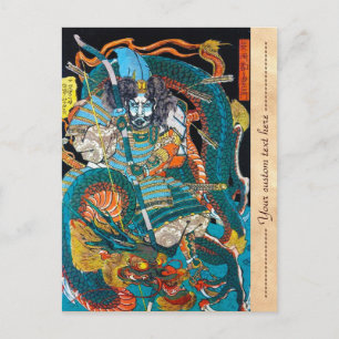 Cool oriental japanese legendarische krijger samur briefkaart