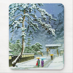 Cool oriental japanese waterverf Honmonji Temple Muismat