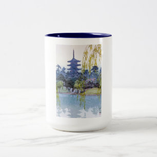 Cool oriental japanese Yoshida-meer Shrine Temple Tweekleurige Koffiemok