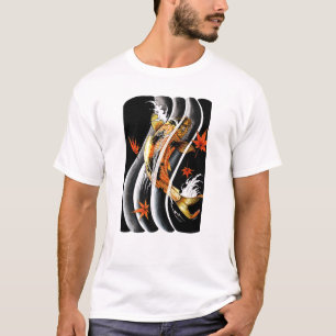 Cool Oriental Japanse Koi Lucky Carp Water Ink T-shirt