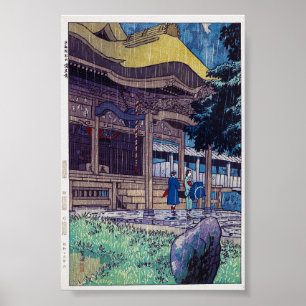 Cool oriental Japanse Shiro Kasamatsu Rainy day Poster