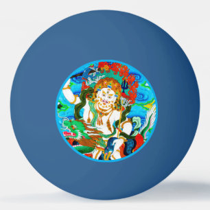 Cool oriental mandala White Jambhala levendige god Pingpongballen