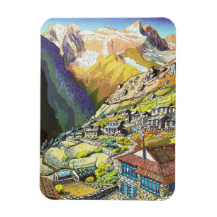 Cool oriental Namche Bazar Tibet bergkunst Magneet