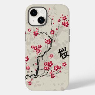 Cool Oriental Style Sakura Cherry Blossom Art Case-Mate iPhone 14 Hoesje