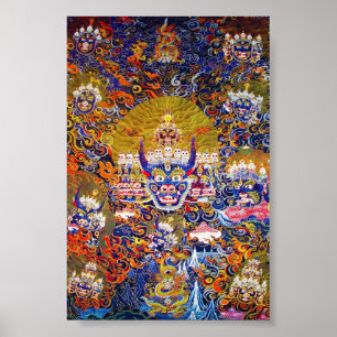 Cool oriental tangka Yamantaka doodgod tattoo Poster