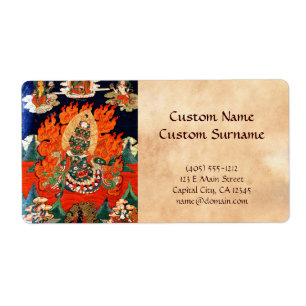 Cool oriental tibetan god thangka tattoo art. etiket
