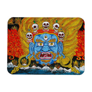 Cool oriental tibetan thangka demon tattoo art. magneet