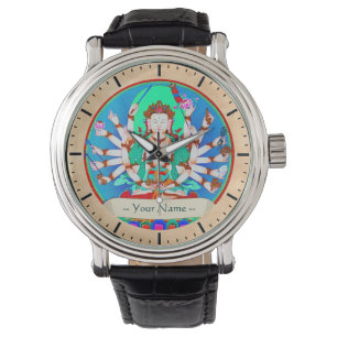 Cool oriental tibetan thangka god tattoo art horloge