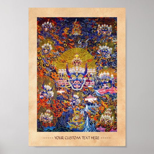 Cool oriental tibetan thangka god tattoo art poster (Voorkant)