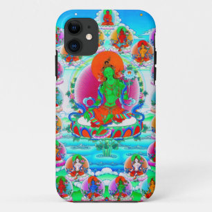 Cool oriental tibetan thangka Green Tara tattoo iPhone 11 Hoesje