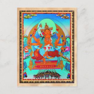 Cool oriental tibetan thangka Marici tattoo Briefkaart