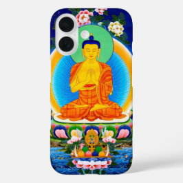 Cool oriental tibetan thangka Prabhutaratna Buddha iPhone 16 Hoesje