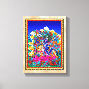 Cool oriental tibetan thangka tattoo Palden Lhamo Canvas Afdruk