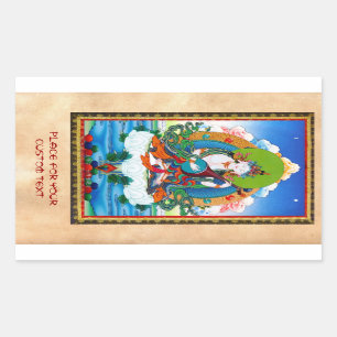 Cool oriental tibetan thangka tattoo Saraswati Rechthoekige Sticker