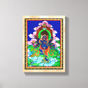 Cool oriental tibetan thangka Ucchusma tattoo Canvas Afdruk