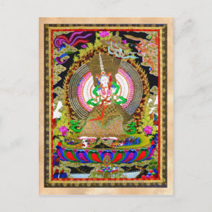Cool oriental tibetan thangka Usnisa Sitatapatra Briefkaart