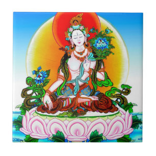 Cool oriental tibetan thangka White Tara tattoo Tegeltje