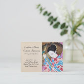 Cool orientale japanse  dame paraplu visitekaartje (Staand voorkant)