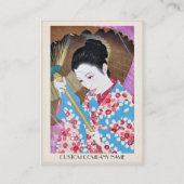 Cool orientale japanse  dame paraplu visitekaartje (Achterkant)