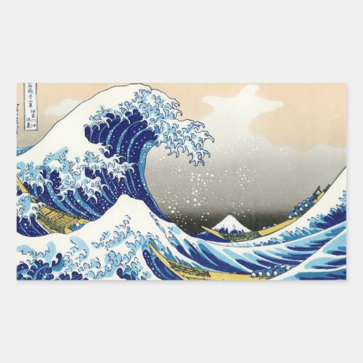 Cool orietal japans klassiek fuji uitzicht art rechthoekige sticker (Voorkant)