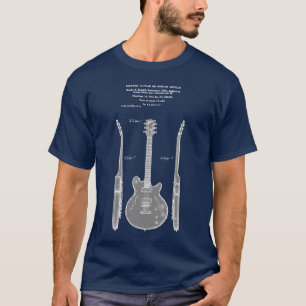 Cool origineel vintage elektrische gitaar octrooi t-shirt